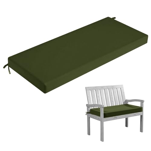 HJZPWB Bankauflage Abnehmbare Waschbare Sitzkissen Bank Outdoor mit Rutschfester Unterseite Sitzauflage Bank Bankkissen Sitzpolster Bank Auflage Gartenbank Sitzbank Auflage,Dark Green,120x40x3cm von HJZPWB