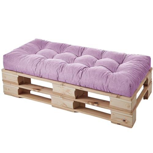 HJZPWB Bankauflage Leinenstoff 8 cm Dick Bankauflage Outdoor Steppung Sitzpolster Bank Tufted-Stil Bankkissen rutschfest Bankauflagen mit HaltebäNdern Sitzauflage Bank,Lila,150 * 50 * 8cm von HJZPWB