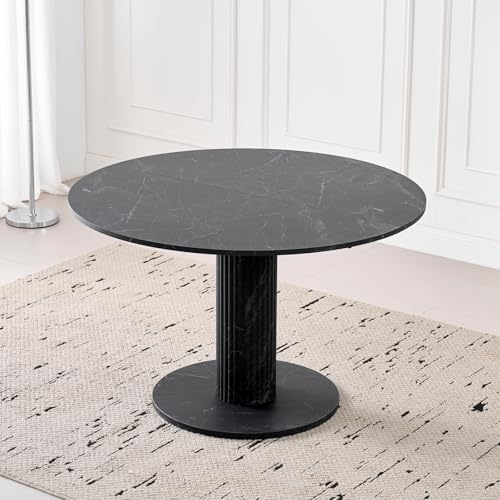HJhomeheart 115 cm Esstisch, Moderner, Minimalistischer, Runder Küchentisch, Geeignet für Küchen und Esszimmer – BM HJhomeheart 115 cm Esstisch, Moderner, Minimalistischer, Runder Küchentisch, Geeignet für Küchen und Esszimmer – BM von HJhomeheart