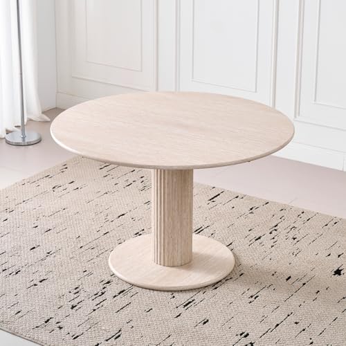 HJhomeheart 115 cm Esstisch, Moderner, Minimalistischer, Runder Küchentisch, Geeignet für Küchen und Esszimmer – YDS von HJhomeheart