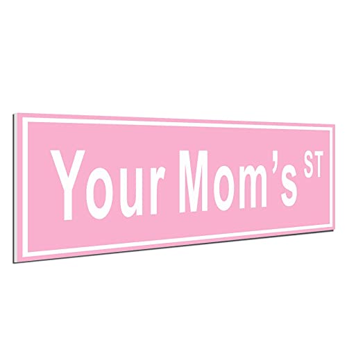 HK Studio Lustiges Straßenschild "Your Mom's St" – Ur Mom Teen Room Decor Y2K 15,2 x 38,1 cm von HK Studio