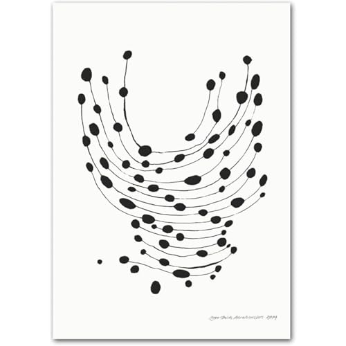 HKAHF AJWUQ Abstrakte Linien Poster 《Schwarze Punkte》Ausstellung Wandkunst Retro Leinwand Malerei Abstrakte Drucke Für Wohnküche Dekor Bild 15x20cmx1 Kein Rahmen von HKAHF AJWUQ