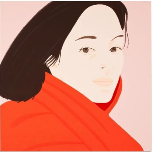 HKAHF AJWUQ Alex Katz Poster Dame In Rot Wandkunst Alex Katz Chagall Malerei Ausstellung Leinwanddrucke Alex Katz Bilder Für Wohnkultur 15x15cm Kein Rahmen von HKAHF AJWUQ