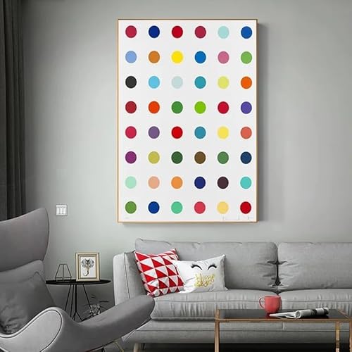 HKAHF AJWUQ Berühmte Damien Hirs Poster Polka Dots Wandkunst Damien Hirs Abstrakte Leinwandmalerei Ausstellungsdrucke Für Wohnkultur Bilder 15x20cm Kein Rahmen von HKAHF AJWUQ