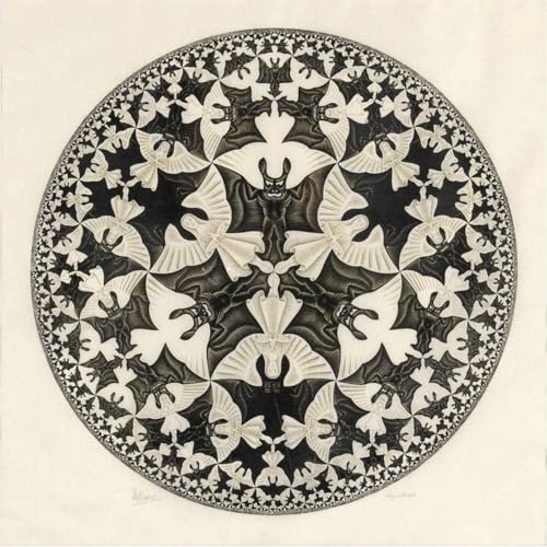 HKAHF AJWUQ Berühmte M.C. Escher Poster Himmel Und Hölle Wandkunst M.C. Escher Abstrakte Leinwandmalerei Ausstellungsdrucke Für Wohnkultur Bilder 15x15cm Kein Rahmen von HKAHF AJWUQ