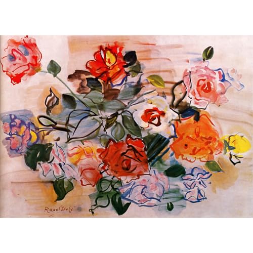 HKAHF AJWUQ Berühmte Raoul Dufy-Poster, Motiv: Blume, abstrakte Leinwandmalerei, Aquarelldrucke für Wohnzimmer, Heimdekoration, Bilder, 70 x 50 cm, ohne Rahmen HKAHF AJWUQ Berühmte Raoul Dufy-Poster, Motiv: Blume, abstrakte Leinwandmalerei, Aquarelldrucke für Wohnzimmer, Heimdekoration, Bilder, 70 x 50 cm, ohne Rahmen von HKAHF AJWUQ
