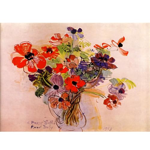 HKAHF AJWUQ Berühmte Raoul Dufy Poster, rote Blumen, Wandkunst, abstrakte Leinwandmalerei, Aquarelldrucke für Wohnzimmer, Heimdekoration, Bilder, 70 x 50 cm, ohne Rahmen HKAHF AJWUQ Berühmte Raoul Dufy Poster, rote Blumen, Wandkunst, abstrakte Leinwandmalerei, Aquarelldrucke für Wohnzimmer, Heimdekoration, Bilder, 70 x 50 cm, ohne Rahmen von HKAHF AJWUQ
