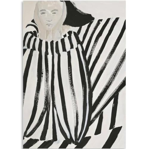 HKAHF AJWUQ Berühmte Sofia Lind Poster 《Schwarze Linien》Wandkunst Sofia Lind Moderne Leinwandmalerei Abstrakte Drucke Für Wohnzimmer Dekor Bild 15x20cmx1 Kein Rahmen von HKAHF AJWUQ