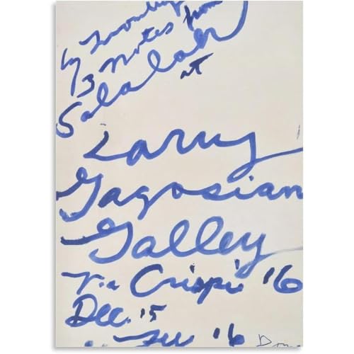 HKAHF AJWUQ Berühmtes Cy Twombly Poster《Die Blaue Linie》Wandkunst Cy Twombly Leinwandmalerei Abstrakte Gedanken Gedanken Drucke Für Wohnzimmer Dekor Bild 15x20cmx1 Kein Rahmen von HKAHF AJWUQ