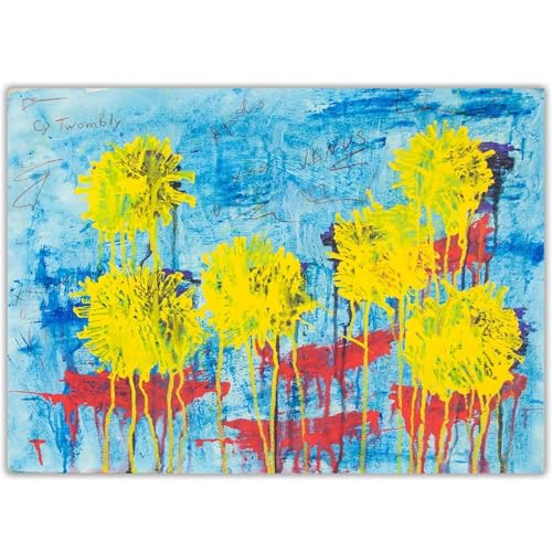 HKAHF AJWUQ Cy Twombly Poster《Gelbe Blumen》Wandkunst Cy Twombly Leinwand Malerei Abstrakte Geist Gedanken Drucke Für Wohnzimmer Dekor Bild 20x15cmx1 Kein Rahmen von HKAHF AJWUQ