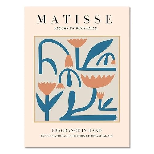 HKAHF AJWUQ Henri Matisse Poster Flowes Ausstellung Wandkunst Matisse Druck Abstraktes Bild Vintage Leinwand Malerei Moderne Wohnzimmer Dekor 40x60cmx1 Kein Rahmen von HKAHF AJWUQ
