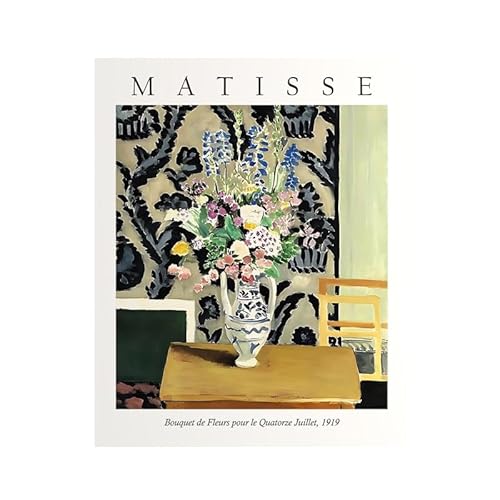 HKAHF AJWUQ Henri Matisse Poster Vase Ausstellung Leinwand Gemälde Henri Matisse Drucke Abstrakte Wandkunst für Wohnkultur Bilder 20x30cm Kein Rahmen von HKAHF AJWUQ