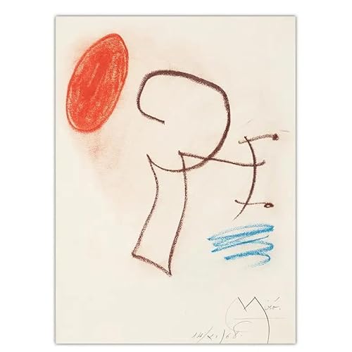 HKAHF AJWUQ Juan Miró Ausstellung Poster Juan Miró Wandkunst 《Berühmter Bildhauer》Drucke Vintage Leinwand Malerei Wohnzimmer Schlafzimmer Dekor Bilder 50x70cmx1 Kein Rahmen von HKAHF AJWUQ