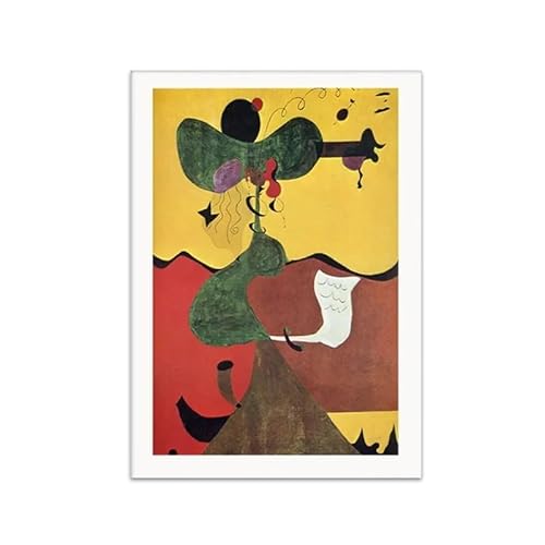 HKAHF AJWUQ Juan Miró Poster《Hundert Jahre Einsamkeit》Drucke Juan Miró Wandkunst Vintage Leinwand Malerei Wohnzimmer Schlafzimmer Dekor Bilder 50x70cm Kein Rahmen von HKAHF AJWUQ