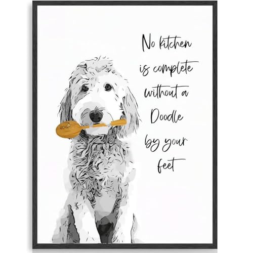 HKAHF AJWUQ Keine Küche ist komplett Poster 《Tier Hund》Wandkunst Leinwand Malerei Abstrakte Drucke Für Wohnzimmer Küche Dekor Bild 15x20cmx1 Kein Rahmen von HKAHF AJWUQ