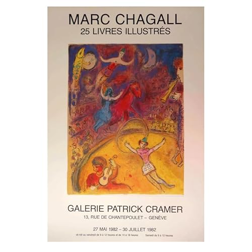 HKAHF AJWUQ Marc Chagall Poster 《25 Livres Illustres 》Wandkunst Abstrakter Kubismus Drucke Surrealismus Marc Chagall Leinwandmalerei Für Wohnkultur Bild 60x80cmx1 Kein Rahmen von HKAHF AJWUQ
