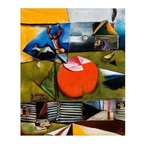 HKAHF AJWUQ Marc Chagall Poster《Kubismus》Wandkunst Abstrakter Kubismus Drucke Surrealismus Marc Chagall Leinwandmalerei Für Wohnkultur Bild 20x30cmx1 Kein Rahmen von HKAHF AJWUQ