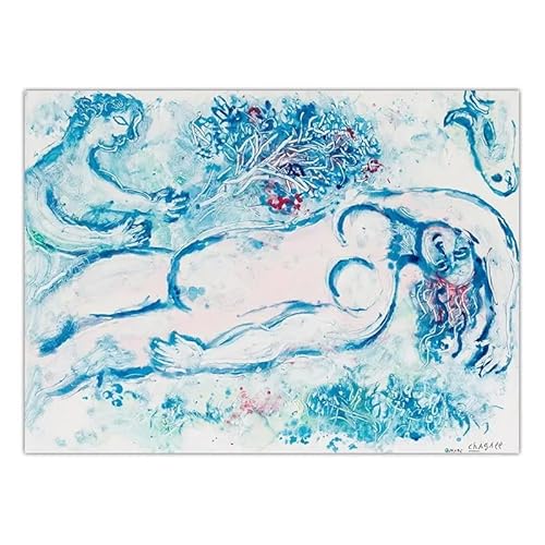 HKAHF AJWUQ Marc Chagall Poster《Nackter Körper》Wandkunst Abstrakter Kubismus Drucke Surrealismus Marc Chagall Leinwandmalerei Für Wohnkultur Bild 70x50cmx1 Kein Rahmen von HKAHF AJWUQ