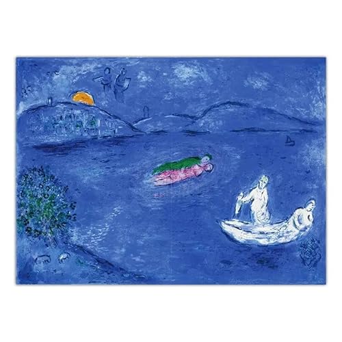 HKAHF AJWUQ Marc Chagall Poster 《Unschuldige Liebe》Wandkunst Abstrakter Kubismus Drucke Surrealismus Marc Chagall Leinwandmalerei Für Wohnkultur Bild 60x80cmx1 Kein Rahmen von HKAHF AJWUQ