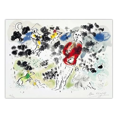 HKAHF AJWUQ Marc Chagall Poster《Voller Unschuld》Wandkunst Abstrakter Kubismus Drucke Surrealismus Marc Chagall Leinwandmalerei Wohnkultur Bild 60x40cmx1 Kein Rahmen von HKAHF AJWUQ