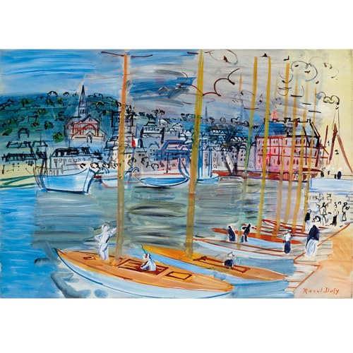 HKAHF AJWUQ Raoul Dufy Poster Yachten im Hafen von Deauville Wandkunst Abstrakte Leinwand Malerei Drucke Für Wohnzimmer Wohnkultur Bilder 70x50cm Kein Rahmen HKAHF AJWUQ Raoul Dufy Poster Yachten im Hafen von Deauville Wandkunst Abstrakte Leinwand Malerei Drucke Für Wohnzimmer Wohnkultur Bilder 70x50cm Kein Rahmen von HKAHF AJWUQ