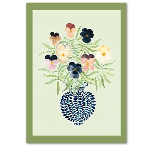 HKAHF AJWUQ Vase Blumen Ausstellung Wandkunst und Drucke Pflanze Poster Moderne frische Leinwand Malerei Nordische Bilder für Wohnzimmer Dekor 40×60cmx1 Kein Rahmen von HKAHF AJWUQ