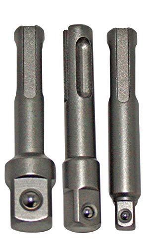 HKB ® 1 Set Stecknuss-Adapter 3er-Set für SDS 1/4“ 3/8“ und 1/2“, Stahl, Länge 65mm Hersteller HKB, Artikel-Nr. 50045 von HKB