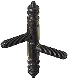 HKB ® 2 Stück Einbohrbänder mit Zierkopf, ø 9 x 66 mm, Metall dunkel antik, schöne und schwere, hochwertige Ausführung, Hersteller Hettich, von HKB