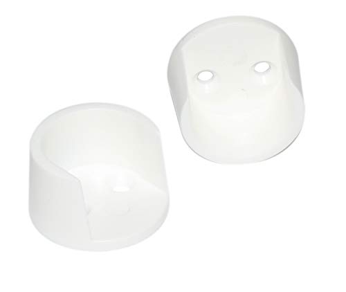 HKB ® 2 Stück Schrankrohrlager rund, Kunststoff weiß, für Rohr-ø = 20mm, mit Schrauben, Hersteller Hettich, Artikel-Nr. 432 von HKB