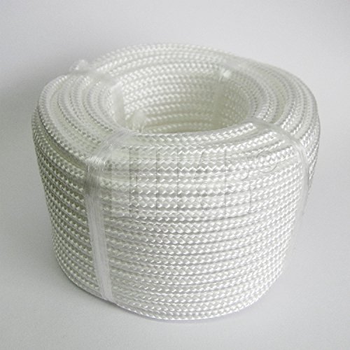 HKB ® 20 m x 4mm -- POLYPROPYLEN SEIL PP Seil Polypropylenseil WEISS Festmacher Flechtleine Tauwerk Tau Reepschnur 16 fach GEFLOCHTEN Artikelnr. 20090 von HKB