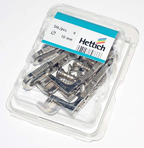 HKB ® 4 Stück Rückwandverbinder RV, für Rückwanddicke bis 5 mm, Druckguss vernickelt, Hersteller Hettich, Artikelnr. 1639 von HKB