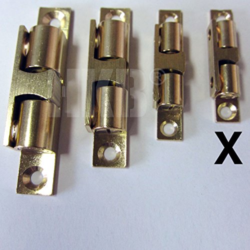 HKB ® 1 Stück Doppelkugelschnäpper, Kugelschnäpper, Messing poliert, 43 x 8 mm, Kugel und Feder aus Stahl (43 x 8mm) von HKB