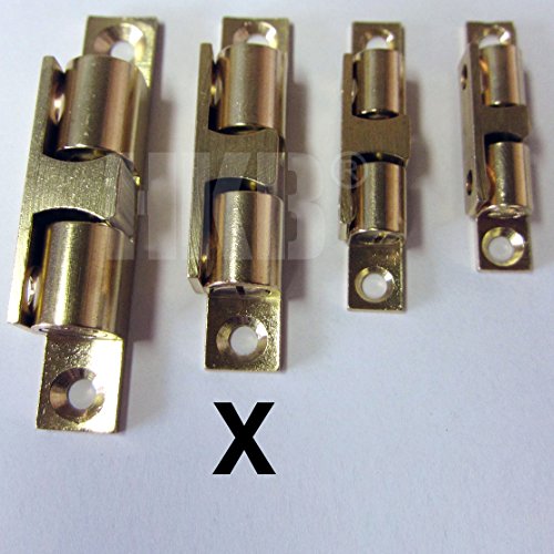 HKB ® 1 Stück Doppelkugelschnäpper, Kugelschnäpper, Messing poliert, 60 x 11mm, Kugel und Feder aus Stahl (60 x 11mm) von HKB