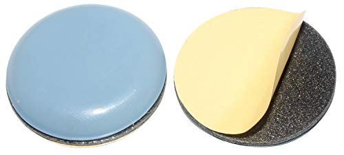 4 Stück HKB ® Teflon-Möbelgleiter rund ø=30mm, für Innen selbstklebend, 5mm stark, mit Klebefläche, PTFE, 2mm Gummipuffer, graublau, extra strapazierfähige Ausführung, Art.-Nr. 20345 von HKB