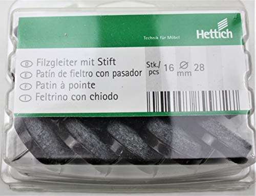 HKB® Filzgleiter, Kunststoff/Filz, braun, ø28mm, 16 Stück,89972 von HKB