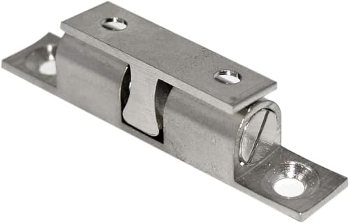 HKB ® 1 Stück Doppelkugelschnäpper mit Schrauben Schrankschnäpper Türschnäpper Möbeltürschnäpper Metall vernickelt 10 x 60mm von HKB