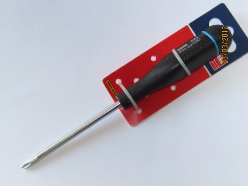 HKB ® 1 Stück Schraubendreher Kreuz 323, Phillips PH2, 6 x 100mm, ergonomischer Handgriff aus Kunststoff, Hersteller USAG, Artikel-Nr. 80005031 von HKB