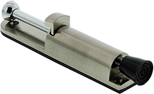 HKB ® 1 Türfeststeller Stahl Edelstahl-Optik Türstopper, Gummi-ø = 20mm, H = 120mm, Inkl. Befestigungsmaterial für die Tür, Qualitätsprodukt vom Hersteller Hettich, Artikel-Nr. 0089812 von HKB