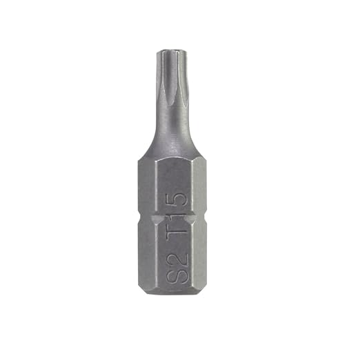 HKB ® 20 Stück Torx Bits, S2 T 15, 1/4" x 25 mm aus Hochleistungsstahl S2 | Torx 15 | T15 von HKB