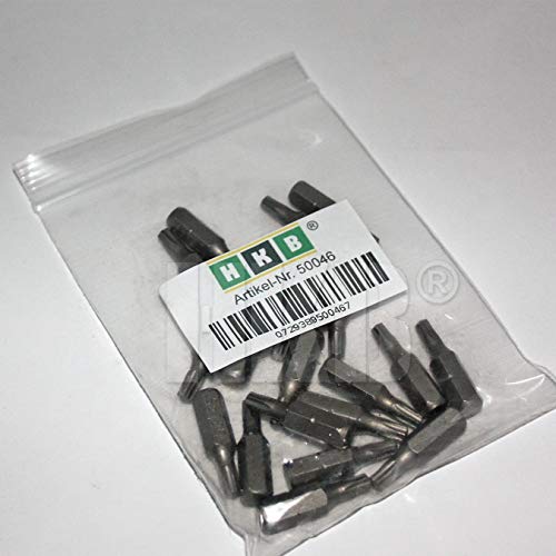 HKB ® 20 Stück Torx Bits, T 20, 1/4" x 25mm, aus Hochleistungs-Stahl, Hersteller HKB, Artikel-Nr. 50046 von HKB