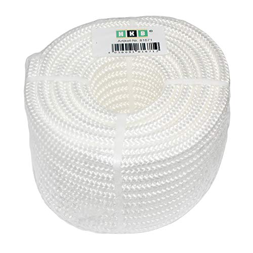 HKB ® 20 m x 10mm - Polypropylen Seil PP Seil Polypropylenseil Weiss Festmacher Flechtleine Tauwerk Tau Reepschnur 16 Fach GEFLOCHTEN, Artikel-Nr. 670010 von HKB