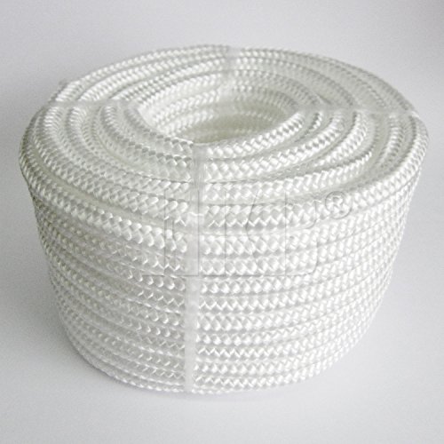 HKB ® 20 m x 8mm - Polypropylen Seil PP Seil Polypropylenseil Weiss Festmacher Flechtleine Tauwerk Tau Reepschnur 16 Fach GEFLOCHTEN Artikelnr. 20092 von HKB