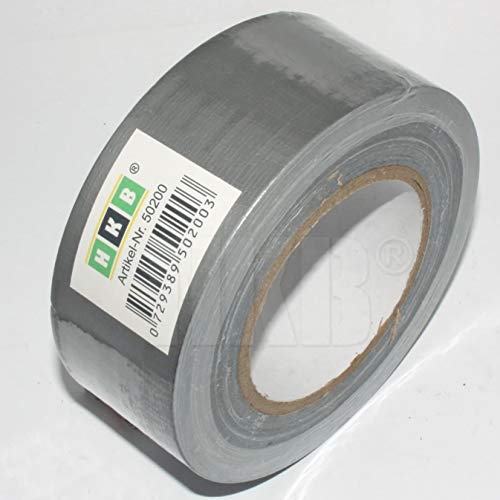 HKB ® 5 Rollen Panzerband Panzertape Klebeband Gewebeband Faser-Klebeband Gaffer-Tape Duct Tape, 50m X 50mm, silber, Hersteller HKB, Artikel-Nr. 50200-5 von HKB