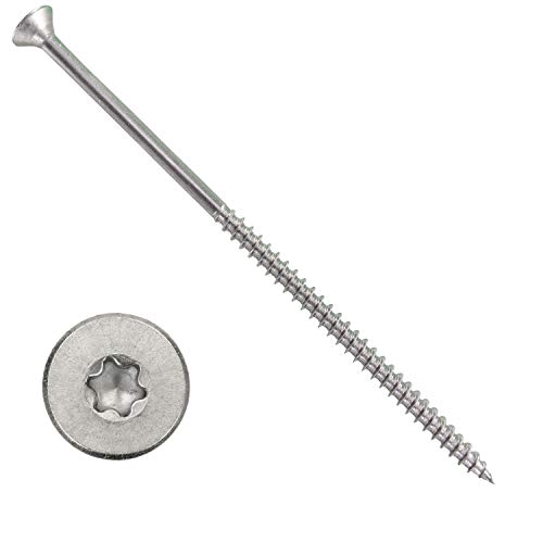 HKB ® 500 Stück Spanplattenschrauben, 5x120mm, Torx, TX25, Senkkopf, Stahl, silber verzinkt, 1A Qualität, Artikel-Nr. 670027 von HKB