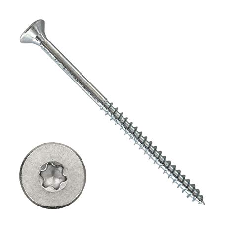 HKB ® 500 Stück Spanplattenschrauben, 5x70mm, Torx, TX25, Senkkopf, Stahl, silber verzinkt, 1A Qualität, Artikel-Nr. 670023 von HKB