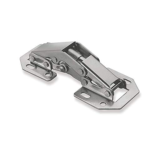 HKB ® Aufschraubscharniere Mini mit Feder 90°, 78 x 32 x 19mm, Stahl vernickelt, inklusive Schrauben, Hersteller HKB (2 Stück - 78 x 32 x 19mm) von HKB