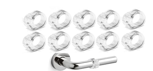 HKB Türklinkenpuffer – 10 Stück transparenter Türstopper Klinke – Türgriff Puffer - Türgriff Stopper - Türgriff Schutz – leicht und schnell montiert zum Schutz vor Beschädigungen an Wand und Möbeln von HKB