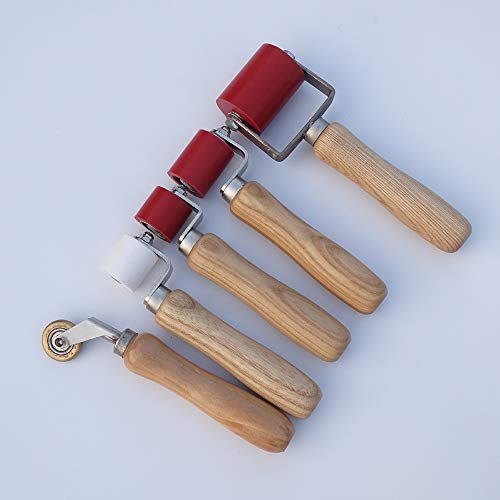 6 mm Messing-Penny-Roller+28 mm/40 mm/80 mm hochtemperaturbeständige Silikon-Gel-Naht-Handdruckrolle + 28 mm weiße Teflon-Druckrolle (PTFE) von HKBST
