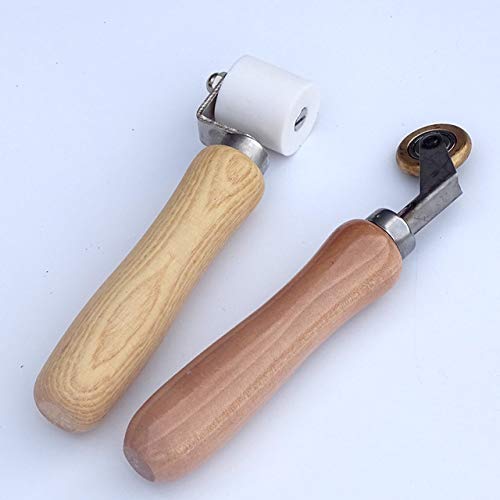6 mm Messing Penny Roller + 28 mm hohe Temperaturbeständigkeit Naht Handdruck Roller weiß Teflon (PTFE) Druckroller von HKBST