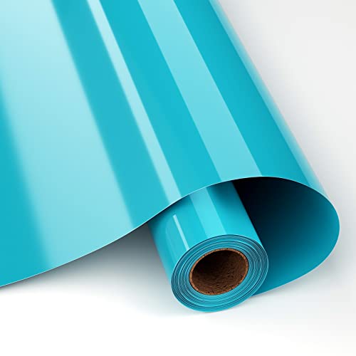 HKC Flexfolie HTV,Textilfolie zu Plottern und Unkraut aufzubügeln Wärmeübertragung Vinyl, 12" * 8ft, Plotter Textil verwendet in DIY Kleidung und anderen Stoffen (Blau) von HKC
